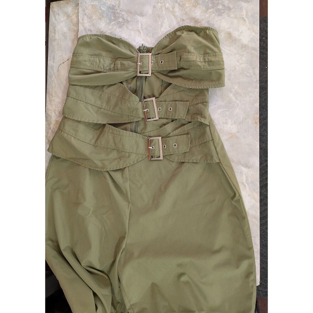 Shein Curve Jumpsuit Olive 3-buckle front XL